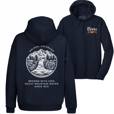 Coors Rocky Mountain Water Front and Back Print Pullover Hoodie