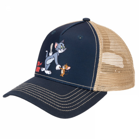 Tom and Jerry Shaking Hands Low Profile Snapback Hat