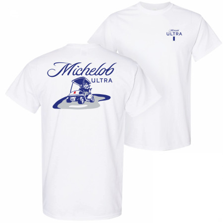 Michelob Ultra Golf Cart Front and Back Print T-Shirt