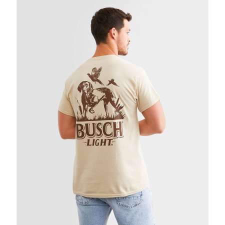 Busch Light Hunting Dog Front and Back Print T-Shirt