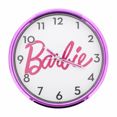 Barbie Logo Metallic Hot Pink 12" Wall Clock