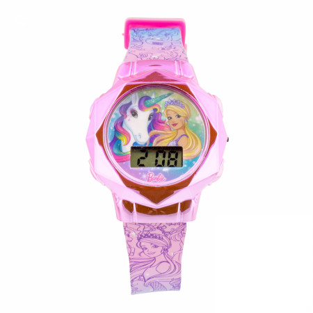 Barbie Rainbow Glitter Kid's Watch with Silicone Band