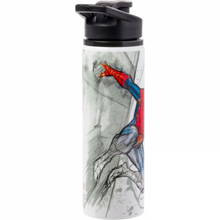 Spider-Man Wall Slide 25oz Water Bottle with Lid Strap