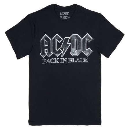 AC/DC Back in Black Tour Front and Back Print T-Shirt