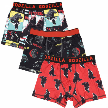 Godzilla Collage Adult Boxer Briefs 3-Pack