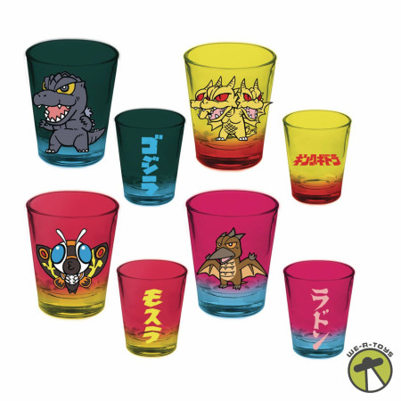 Godzilla Chibi 4-Pack Shot Glass Set