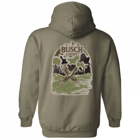 Busch Light Duck Hunting Camo Front and Back Sweatshirt Hoodie