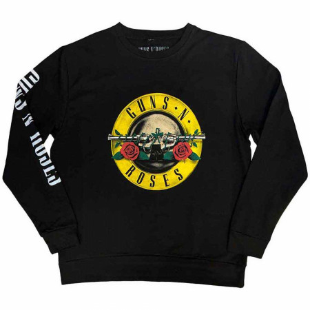 Guns N' Roses Classic Logo with Sleeve Print Crewneck Sweatshirt