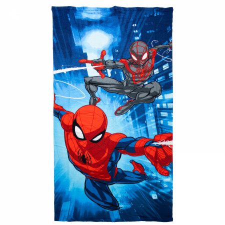 Spider-Man and Miles Morales Web Swinging Beach Towel