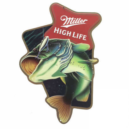 Miller High Life Open Mouth Bass Metal Sign