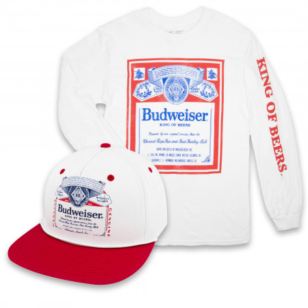 Budweiser King of Beers Hat and Long Sleeve Shirt Combo