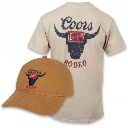 Coors Banquet Rodeo Brown Hat and T-Shirt Combo