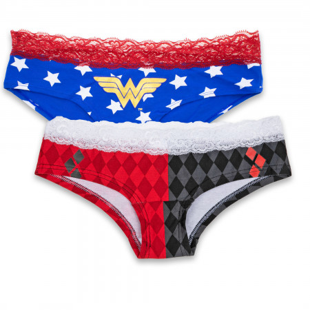 Wonder Woman and Harley Quinn 2-Pack Women's Underwear Panties