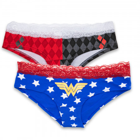 Wonder Woman and Harley Quinn 2-Pack Women's Underwear Panties