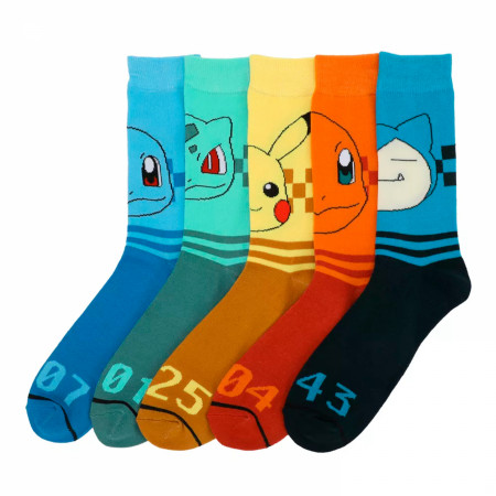 Pokémon Characters 5 Pair Crew Socks