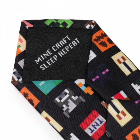 Minecraft Character Black Men's Tie