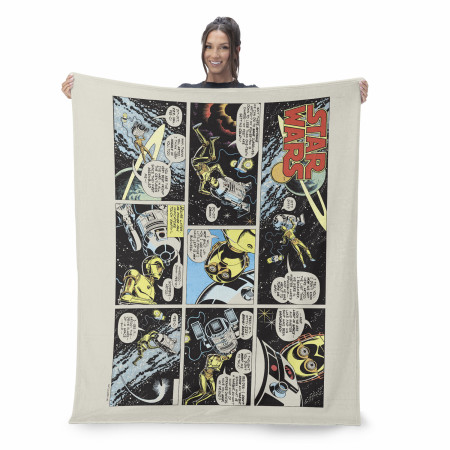 Star Wars Comic Panels R2-D2/C-3PO Silk Touch Throw Blanket