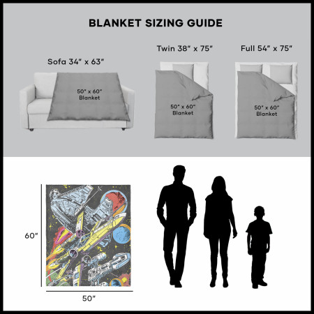 Star Wars Rebel Ships Comic Style Silk Touch Throw Blanket