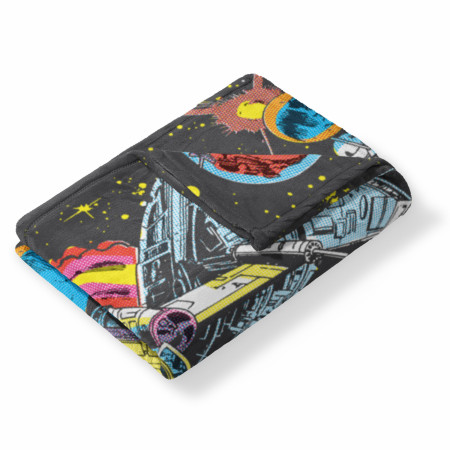 Star Wars Rebel Ships Comic Style Silk Touch Throw Blanket