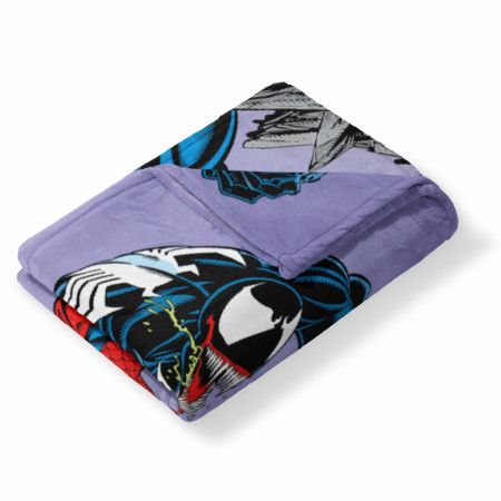 Spider-Man Venom and Spidey Fight Silk Touch Throw Blanket