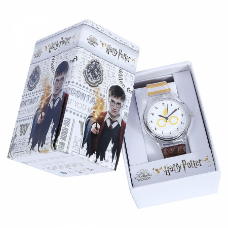 Harry Potter Glasses and Lightning Bolt Watch with Printed Band