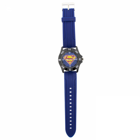 Superman Black on Blue Sport Watch