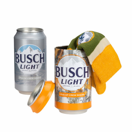 Busch Light Hunting Crew Socks in a Can