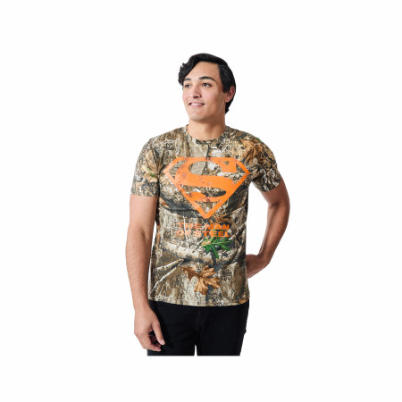 Superman Orange Shield Camo Logo T-Shirt