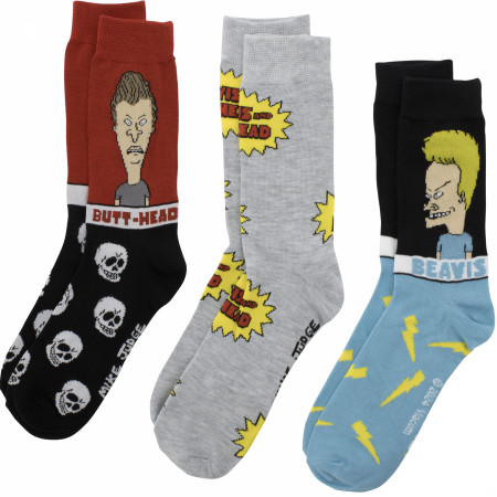 Beavis and Butt-Head Icons 3-Pack Crew Socks