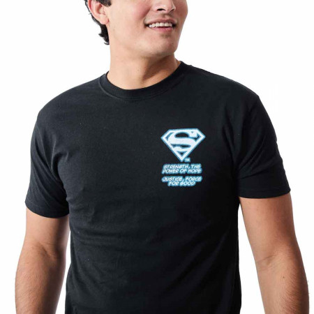 Superman Lightning Oversize Print Front and Back T-Shirt