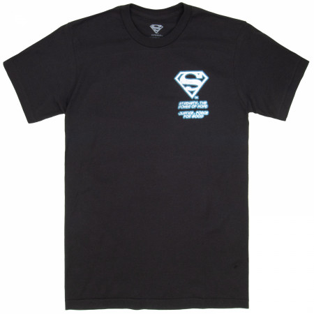 Superman Lightning Oversize Print Front and Back T-Shirt