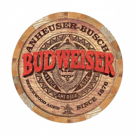 Budweiser Barrel End Anheuser Busch Tin Sign