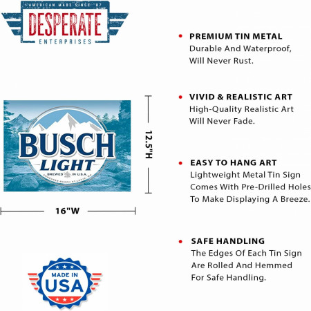 Busch Light Beer Label Tin Sign