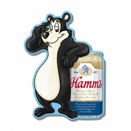 Hamm's Beer with Embossed Bear Tin Sign