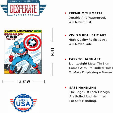 Captain America Masterwork Tin Sign