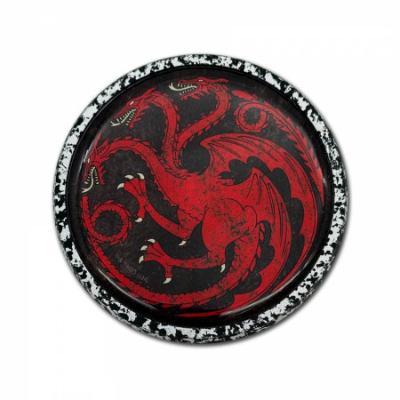 Game of Thrones House Targaryen Distressed Chrome Metal Car Emblem