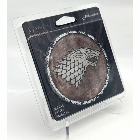 Game of Thrones House Stark Distressed Chrome Metal Car Emblem