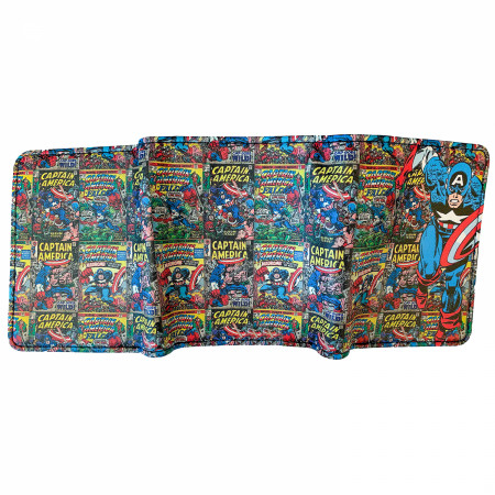 Captain America Cover Collage Trifold Wallet in Collectors Tin