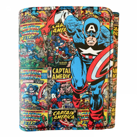 Captain America Cover Collage Trifold Wallet in Collectors Tin