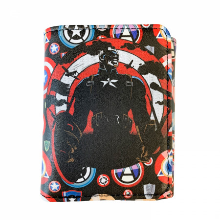 Captain America Shadow Trifold Wallet in Collectors Tin