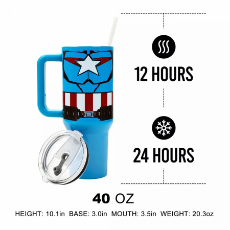 Captain America Armor 40oz. Stainless Steel Tumbler