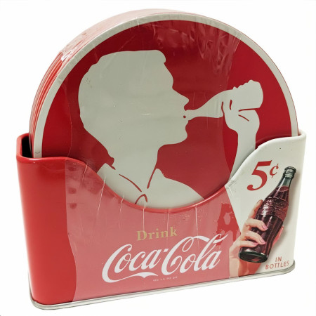 Coca-Cola Drink Up Coaster Set with Holder