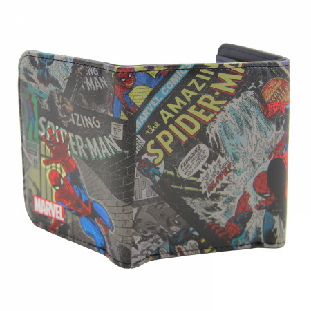 Spider-Man Jump and Cover Collage Trifold Wallet