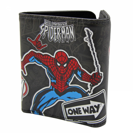 Spider-Man Sticker Collage Trifold Wallet