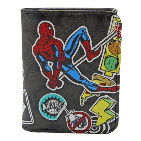 Spider-Man Sticker Collage Trifold Wallet