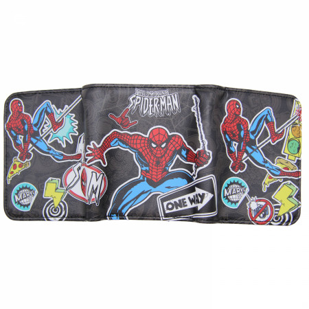 Spider-Man Sticker Collage Trifold Wallet