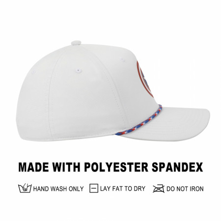 Captain America Logo on White with Interior Print Rope Hat