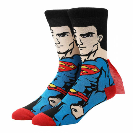 Superman Rebirth 360-Print Crew Socks with Cape