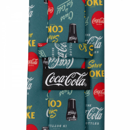 Coca-Cola Repeating Logos Green Neck Tie