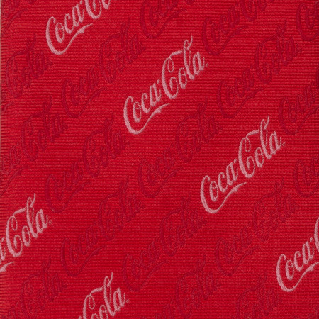 Coca-Cola White Script Repeating Logo on Red Neck Tie